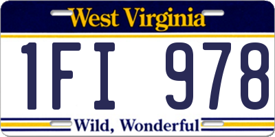 WV license plate 1FI978