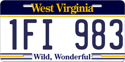 WV license plate 1FI983