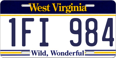 WV license plate 1FI984