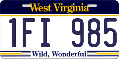 WV license plate 1FI985
