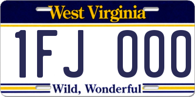 WV license plate 1FJ000