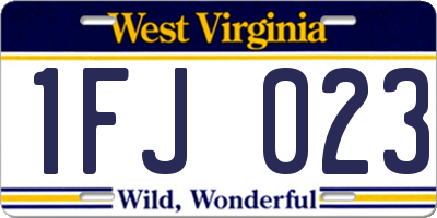 WV license plate 1FJ023