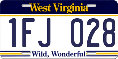 WV license plate 1FJ028
