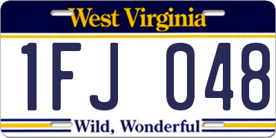 WV license plate 1FJ048