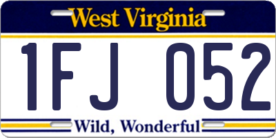 WV license plate 1FJ052