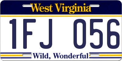 WV license plate 1FJ056