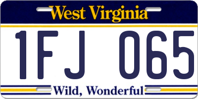 WV license plate 1FJ065
