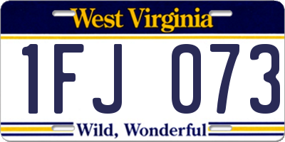 WV license plate 1FJ073