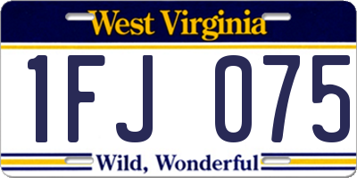 WV license plate 1FJ075