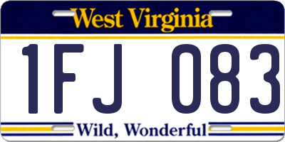 WV license plate 1FJ083