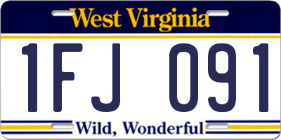 WV license plate 1FJ091
