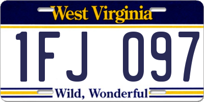 WV license plate 1FJ097