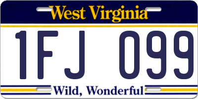 WV license plate 1FJ099