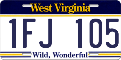 WV license plate 1FJ105