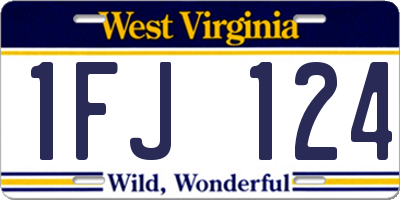 WV license plate 1FJ124