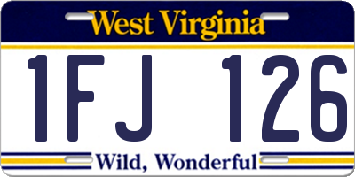 WV license plate 1FJ126