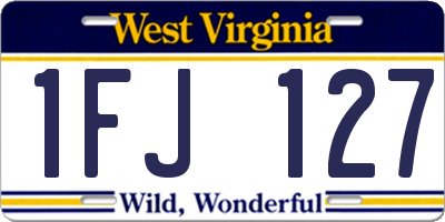 WV license plate 1FJ127