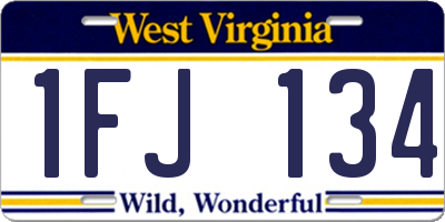 WV license plate 1FJ134