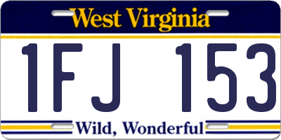 WV license plate 1FJ153