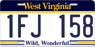 WV license plate 1FJ158
