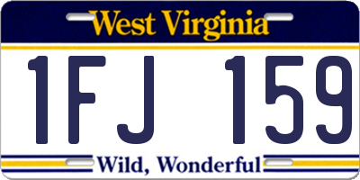 WV license plate 1FJ159