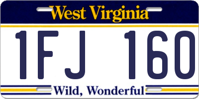 WV license plate 1FJ160