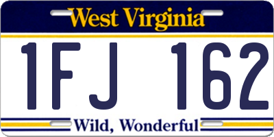 WV license plate 1FJ162