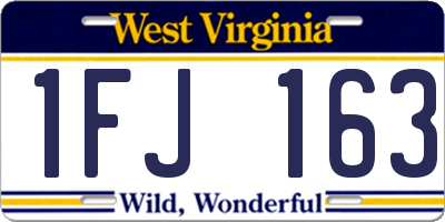 WV license plate 1FJ163