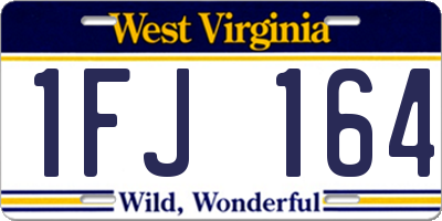 WV license plate 1FJ164