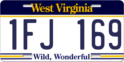 WV license plate 1FJ169