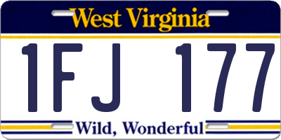 WV license plate 1FJ177
