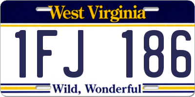 WV license plate 1FJ186