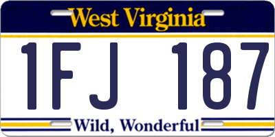 WV license plate 1FJ187