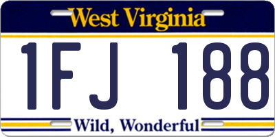 WV license plate 1FJ188