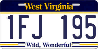 WV license plate 1FJ195
