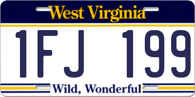 WV license plate 1FJ199