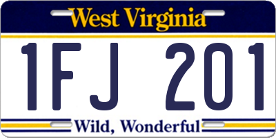 WV license plate 1FJ201