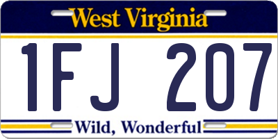 WV license plate 1FJ207