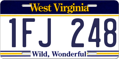 WV license plate 1FJ248