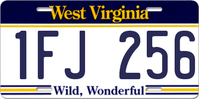 WV license plate 1FJ256