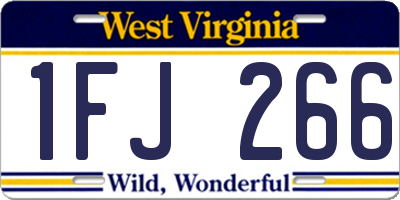 WV license plate 1FJ266