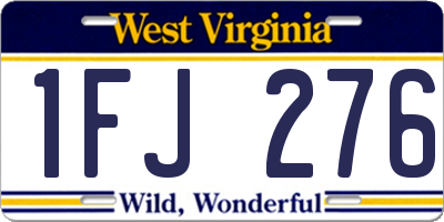 WV license plate 1FJ276