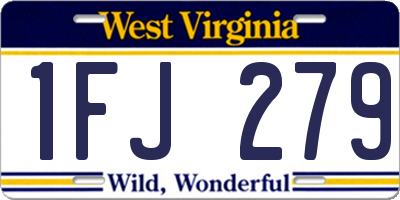 WV license plate 1FJ279