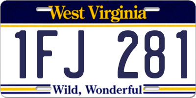 WV license plate 1FJ281