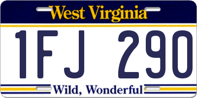 WV license plate 1FJ290
