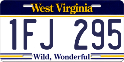 WV license plate 1FJ295