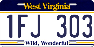 WV license plate 1FJ303