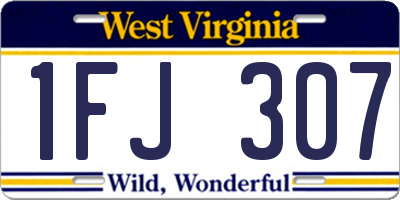WV license plate 1FJ307