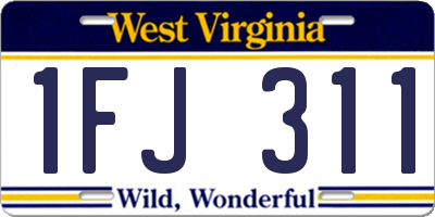 WV license plate 1FJ311