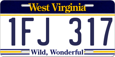 WV license plate 1FJ317